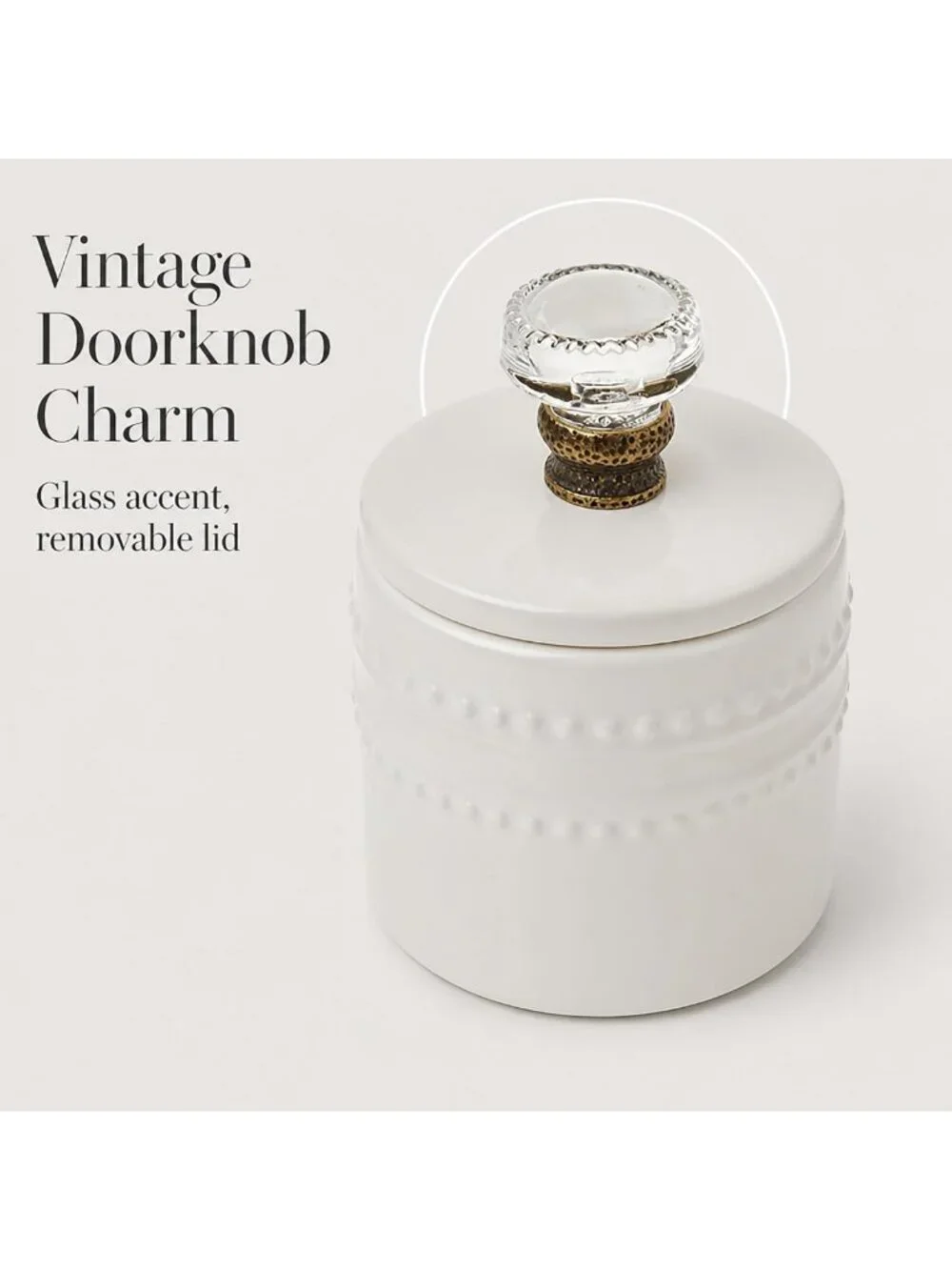 Farmhouse Vintage Cream and Sugar Set - Rustic Doorknob Design, One Size, White